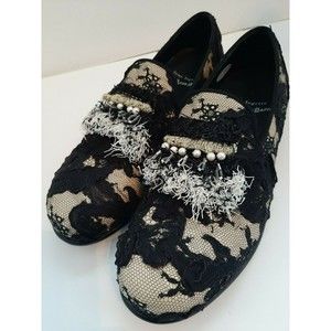 Leur Logette Kids Love Gaite Shoes Lace Pearl Black Lace Loafers Japan 7.5Prince